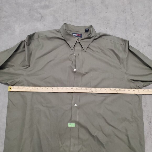 Roundtree & Yorke TravelSmart Mens XXL Olive Dress Shirt Front Right Side Pocket - Picture 5 of 10